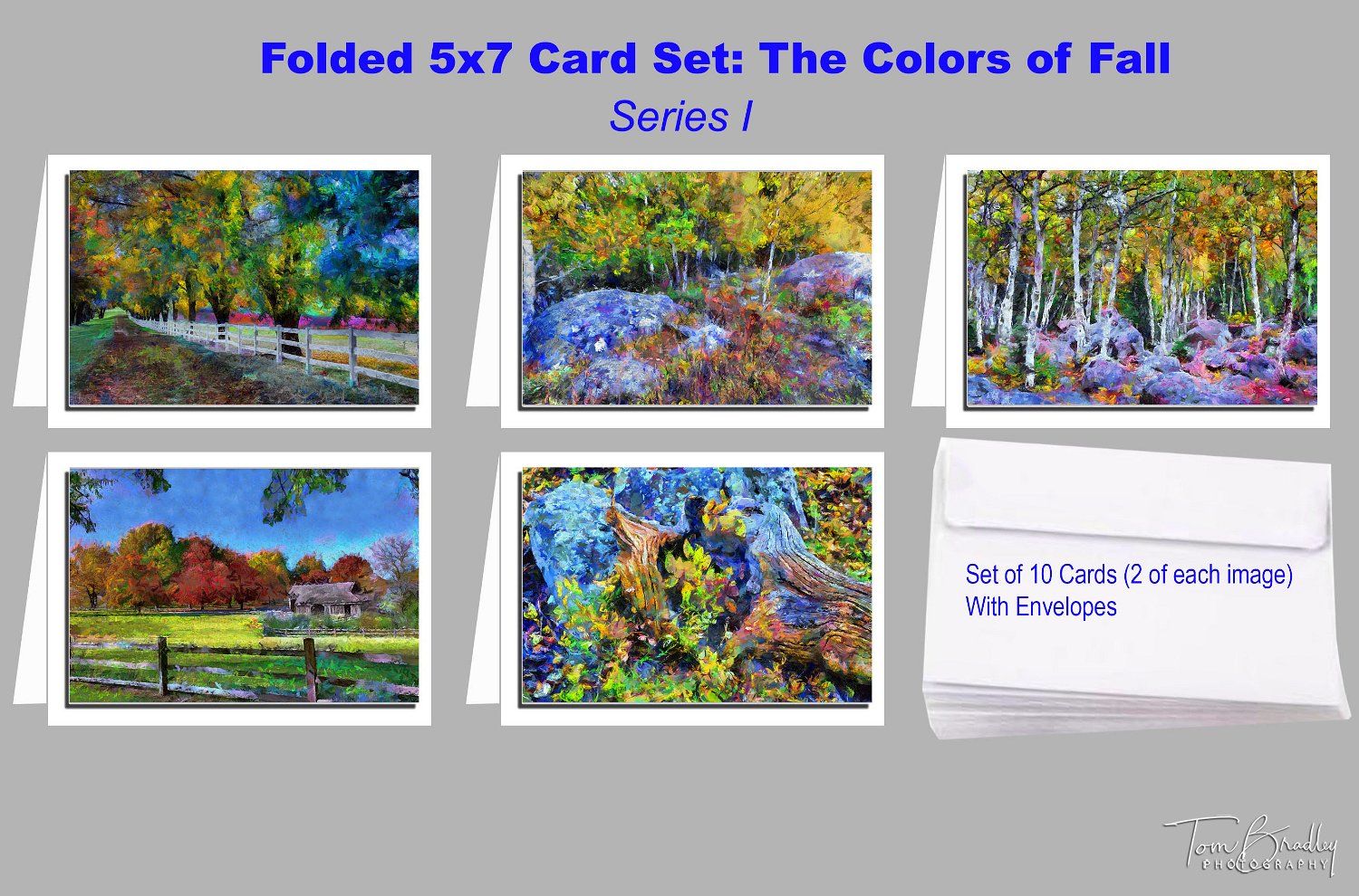 (10) Greeting Cards - Fall Digital Painting 1 
