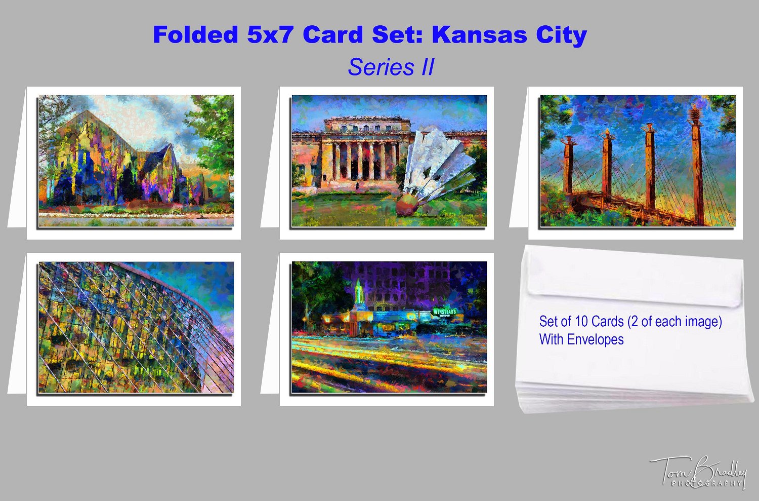 (10) Greeting Cards - Kansas City Digital Painting 2 